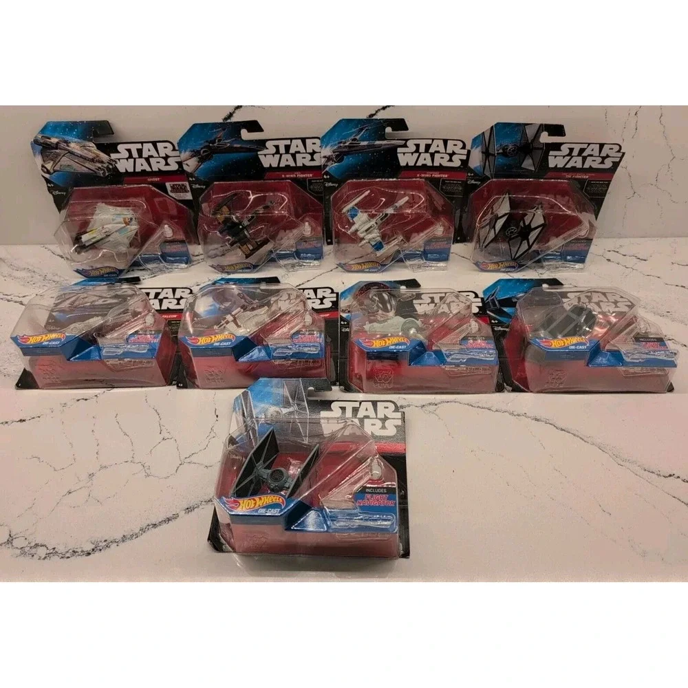 2014/2015 Hot Wheels Star Wars Die Cast Vehicles Lot Of 9 Rebels Force Awakens +